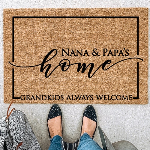 Grandparents Door Mat Personalized Doormat Custom Etsy