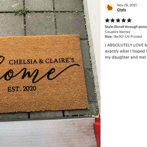 Couples Custom doormat, personalized welcome mat, couples gift, housewarming gift, newlywed gift, wedding gift, customized, gift for couple bild 6