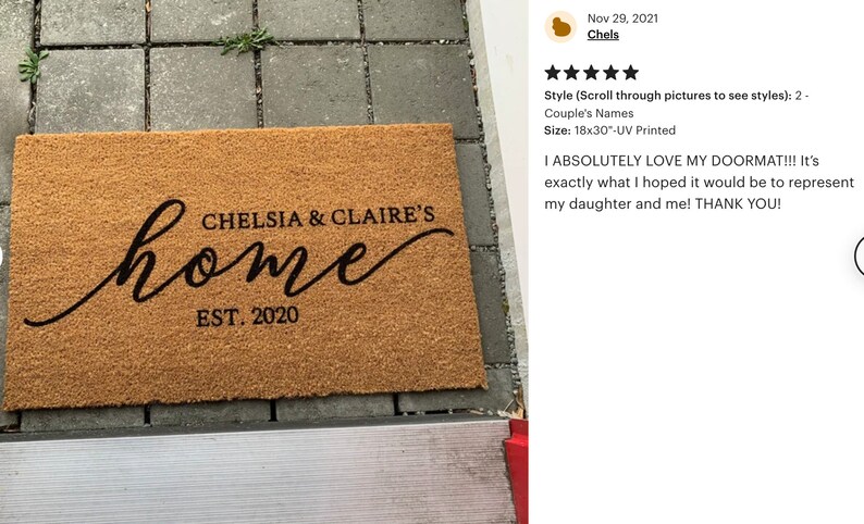 Couples Custom doormat, personalized welcome mat, couples gift, housewarming gift, newlywed gift, wedding gift, customized, gift for couple bild 6