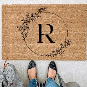Initial Doormat, Gift for Her, Wedding gift, Housewarming gift, newlywed gift, new home gift, closing gift, custom doormat, couples gift