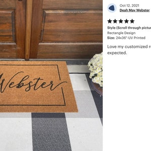 Couples Custom doormat, personalized welcome mat, couples gift, housewarming gift, newlywed gift, wedding gift, customized, gift for couple bild 5