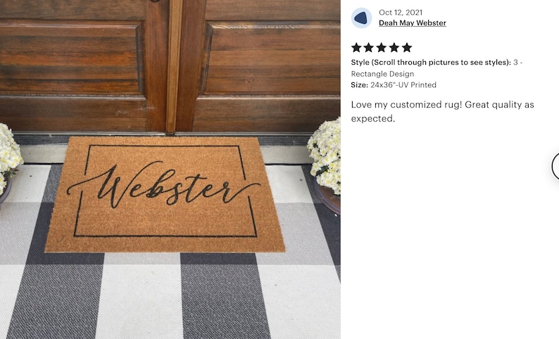 Couples Custom doormat, personalized welcome mat, couples gift, housewarming gift, newlywed gift, wedding gift, customized, gift for couple bild 5