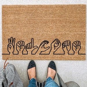 ASL Gift, Personalized Doormat, Custom Door Mat, Last Name Doormat, Housewarming Gift, Newlywed Gift, Gift for Her, Personalized Doormat