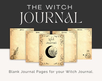 The Witch Journal, Blank Journal Page, DIGITAL DOWNLOAD, pdf, Journal Page, book of shadows