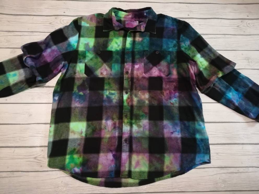 flannel dye tie shirt bleach bleached hippie boho