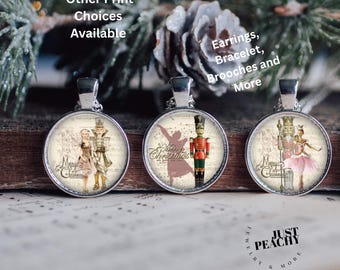 ガラス製シルバーのくるみ割り人形クリスマスオーナメント くるみ割り