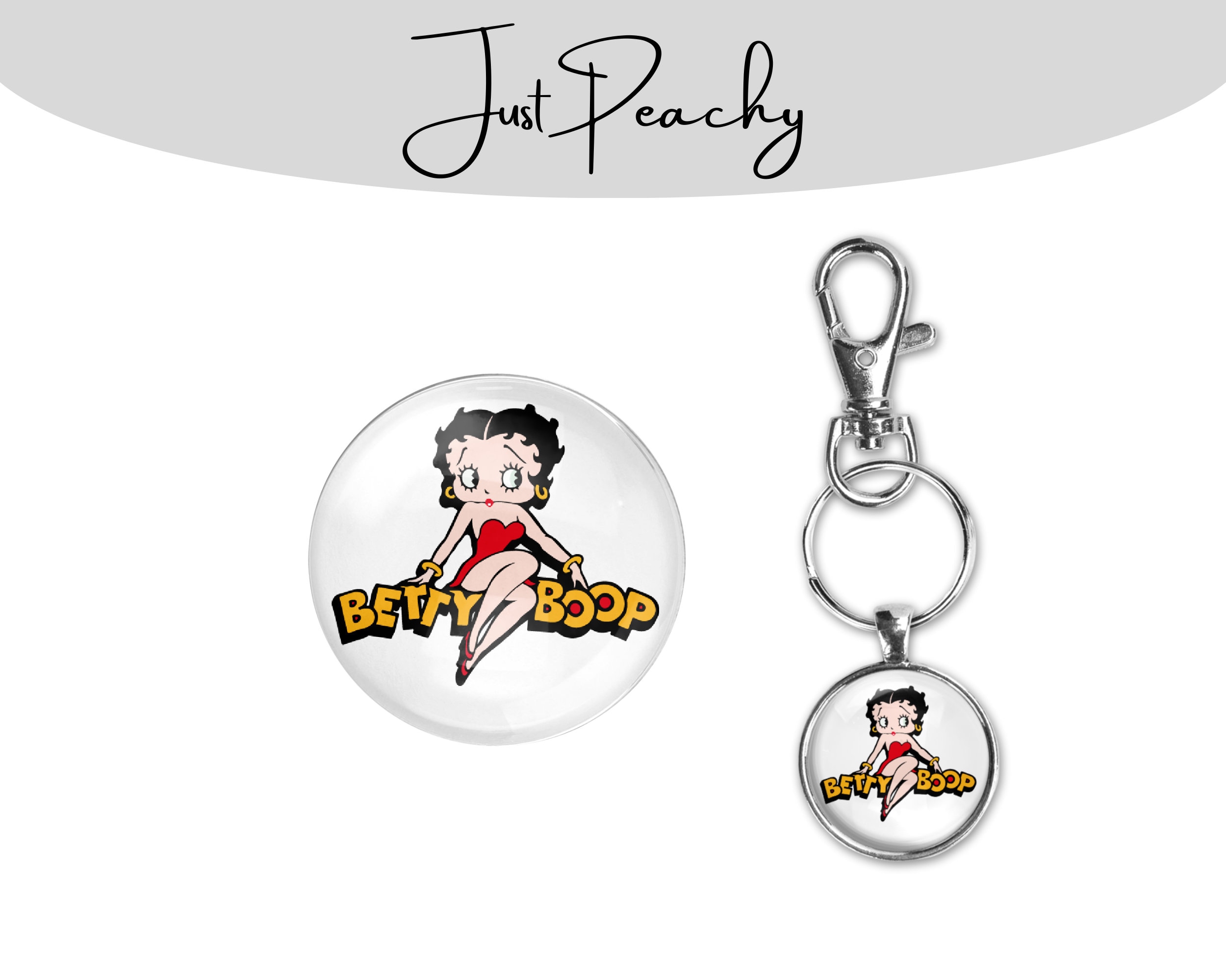 Betty Boop Keychain, Silver Charm, Retro Cartoon Gift - Etsy