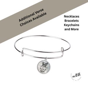 Classic Scripture Art Jewelry Silver Charm Bangle Bracelet Stackable Multiple Bible Verses Faith Religious Christian Necklace Earrings