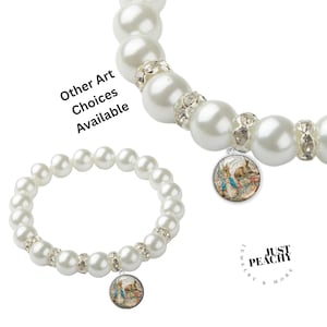 Beatrix Potter Woodland Art Pearl Charm Bracelet, Necklace & Earrings, Jewelry