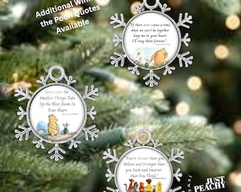 Sneeuwvlokornament Winnie de Poeh: quotes big, sentimenteel cadeaukaartje