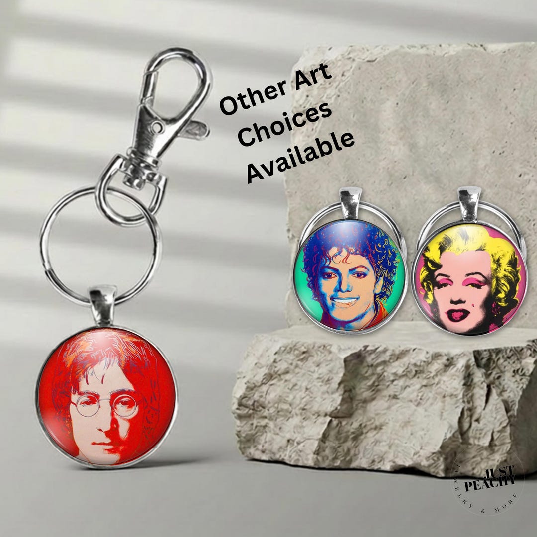 Andy Warhol Keychain: Pop Art Bookbag Tag, Purse Charm - Etsy