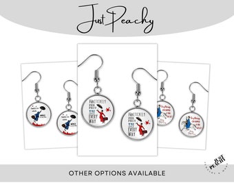 Mary Poppins Quotes Movie Art Silver Dangle Earrings Glass Pendant Matching Pieces Multiple Variations Your Choice Life Advice