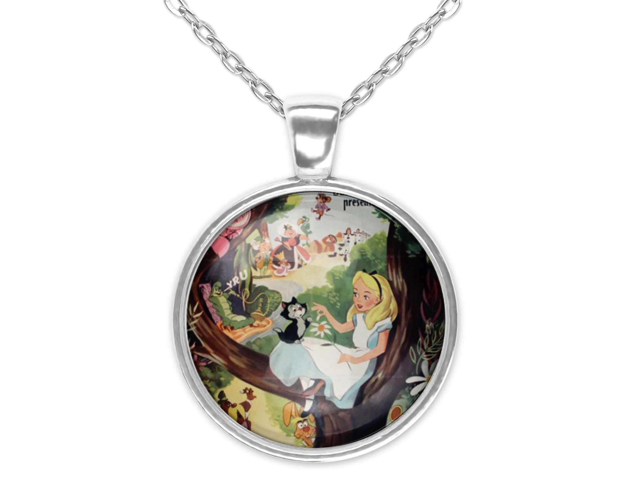 Alice in Wonderland Retro Vintage Disney Movie Cartoon Art Silver