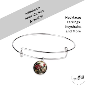 Vetro colorato Rosa Fiore Floreale Argento Braccialetto Ciondolo Ciondolo in Vetro Impilabile Abbinamento Collana Orecchini Scelte Multiple Arte Regalo