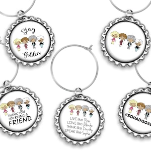 Goldene Mädchen Zitate Humor Party Spiel Spaß Wein Charms Lustige wunderliche Getränk Tags Favors Lustige TV-Serie Blanche Dorothy Rose Sophia Geschenkidee