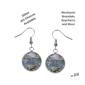 Claude Monet Kunstgeschichte Silber Schmuck baumeln Ohrringe mehrere Größen Halskette Armband neue mehrere Kunst Variationen Geschenk Idee Glas Charme