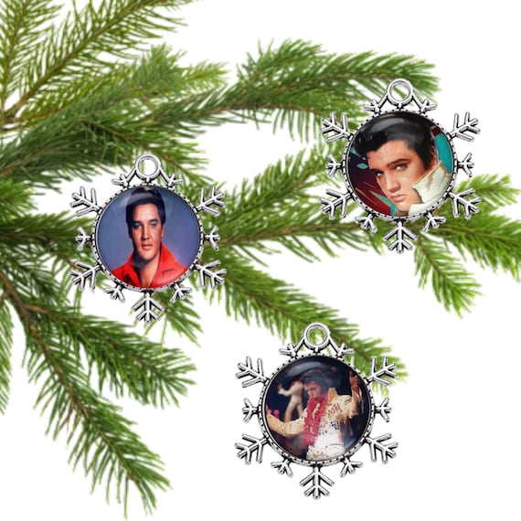 Elvis Presley Ornament – King of Rock Snowflake, Gift for Fan