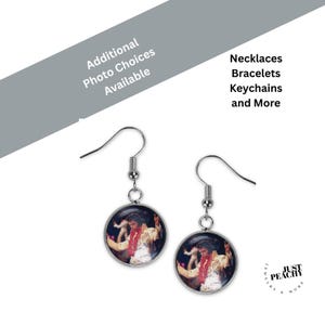 Elvis Presley King of Rock Silver Jewelry Dangle Earrings Glass Pendant Multiple Variations Rock Roll Fan Gift Matching Necklace Bracelet