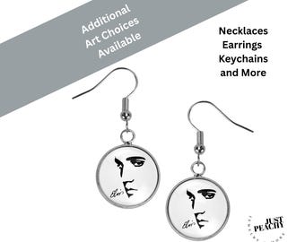 Pendientes colgantes de Elvis Presley, acero inoxidable, regalo de rock and roll