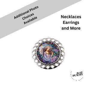 Stained Glass Celestial Angel Silver Brooch Lapel Pin Glass Charm Pendant Gift Idea Matching Necklace Earrings Bracelet New