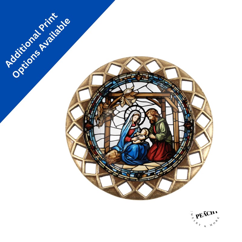 Nativity Pin In Silver Etsy