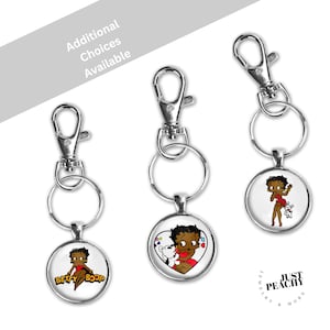 Portachiavi in argento con ciondolo a forma di borsa, borsa a tracolla, ciondolo in vetro, collana, grande, idea regalo retrò nostalgica con cartone animato.