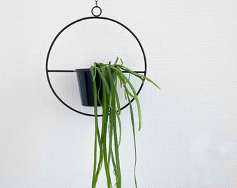 Hanging pot, decoration with flower pot "Hanging Garden" Round, black