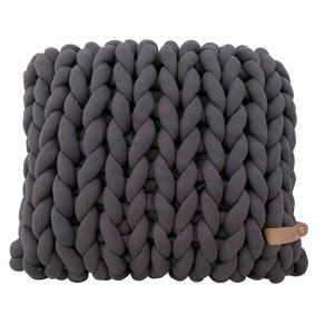 XXL coarse knit cushion cotton tube, dark grey