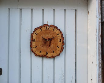 Handmade Apricot Wood Slice Wall Clock, Silent Mechanism - Etsy