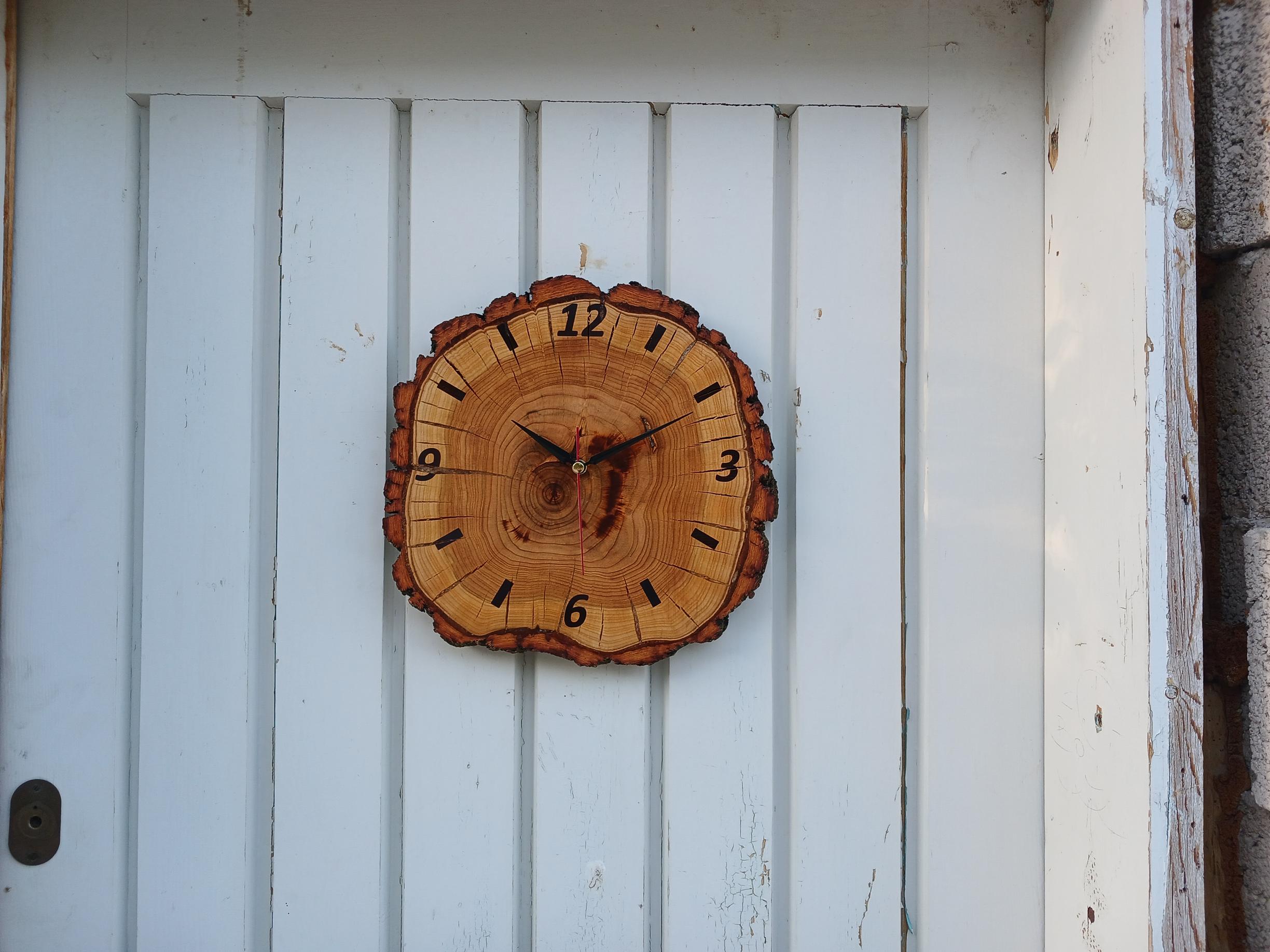 Handmade Apricot Wood Slice Wall Clock, Silent Mechanism - Etsy