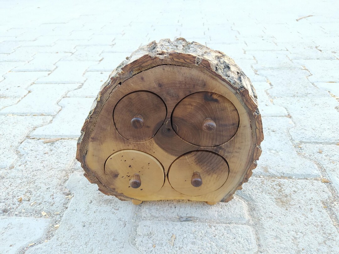 Handmade Walnut Wood Log Box, Teak Oil Finish - Etsy