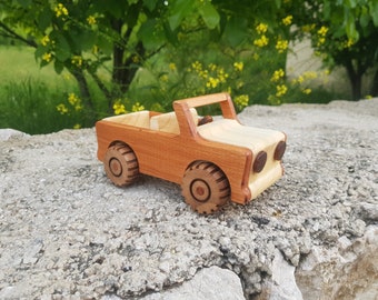 Handmade Cypress Beech Wooden Toy Jeep, Natural Teak Oil Finish - Etsy