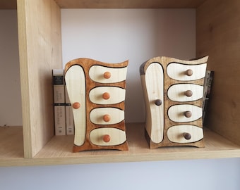 Handmade Cypress Wood Jewelry Box, Wooden Log Box