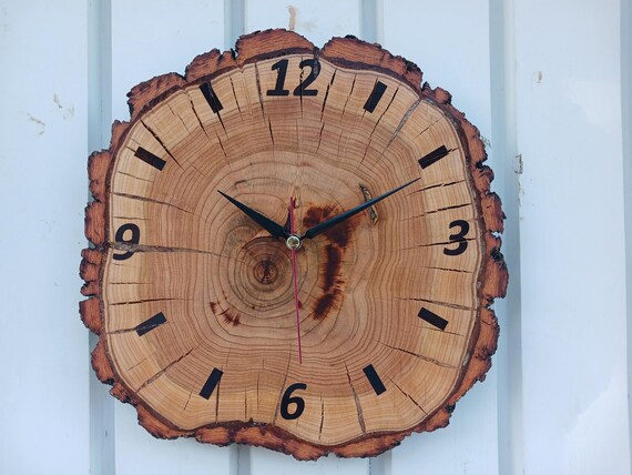 Handmade Apricot Wood Slice Wall Clock, Silent Mechanism - Etsy