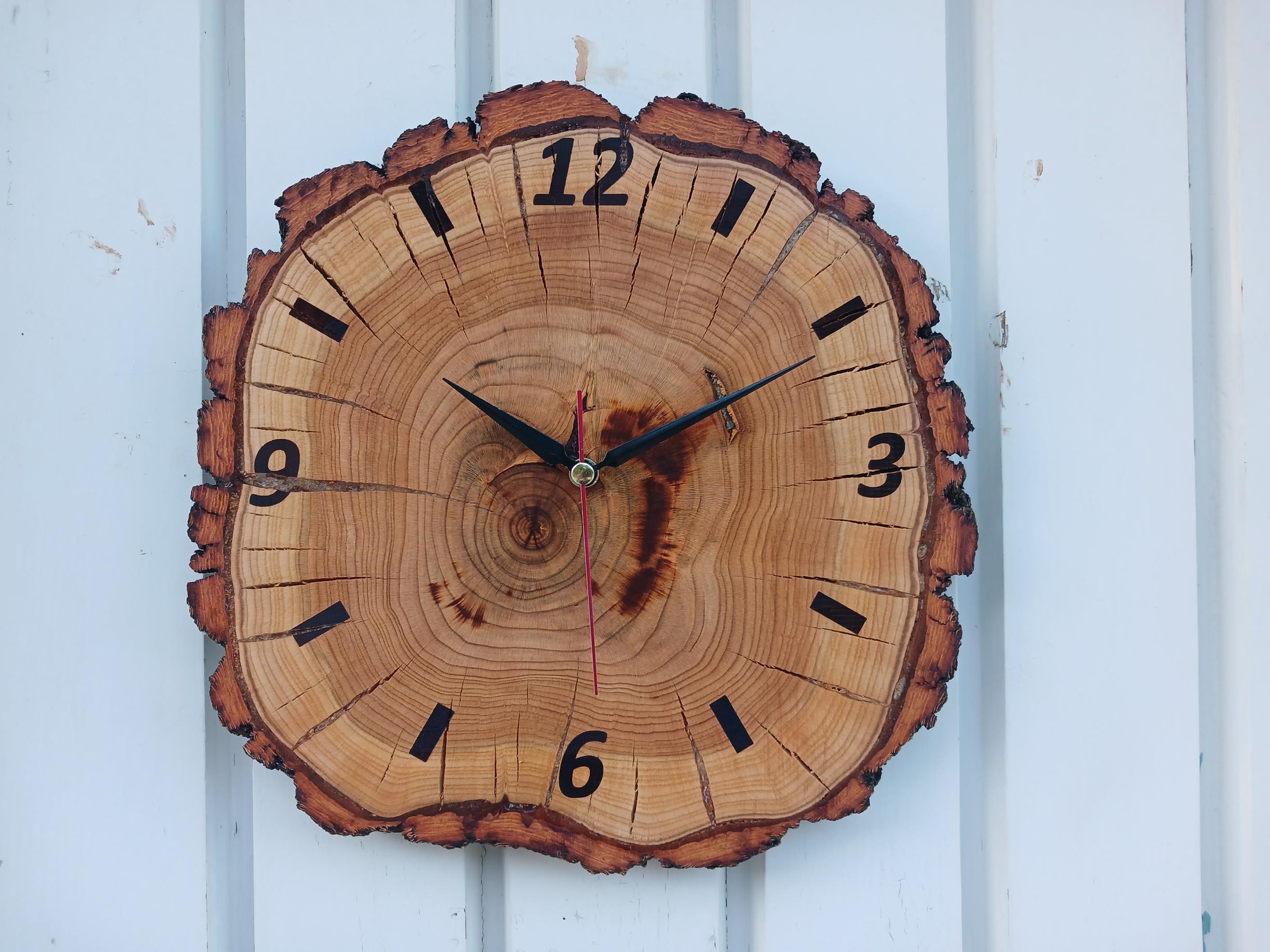 Handmade Apricot Wood Slice Wall Clock, Silent Mechanism - Etsy