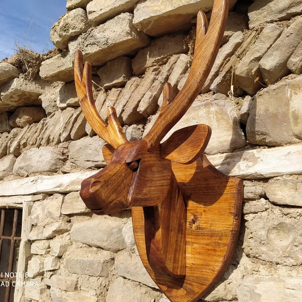 Dekorativer Hirschkopf aus Holz,dekorative Tierbüste,dekorative Wandbehänge,Haus & Wohnen,Innendekoration,Einweihungsparty