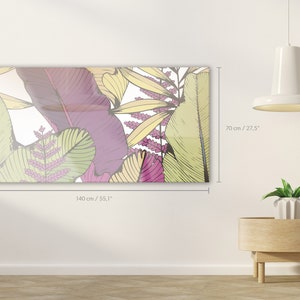 Vector Seamless Pattern With Tropical Branches And Leaves. Hand Drawing. Decorative Background -  Acrylic Glass Print #52AP