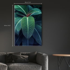 Mount Fuji Forest Leaves Cotton Canvas Art - Close Up Of a Plant - Dark Background - Interior Decor - Large Wall Decoration #30CP
