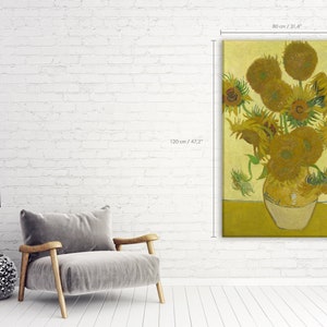 Vincent Van Gogh - Sunflowers Cotton Canvas Art - Still Life Painting Print On Cotton Canvas - Room Decor - Wall Art #51CN