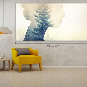 Double Exposure Woman Portrait - Cotton Canvas Art - Cotton Canvas Art Poster - Wall Picture - Panel Art - Canvas Print #4CM