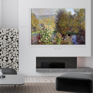 Claude Monet - Corner Of The Garden At Montgeron - Watercolor Painting - Cotton Canvas Art Print - Large Wall Art - Room Decor #32CN