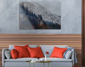 Mountain Acrylic Glass Print - Beautiful Landscape View - Acrylic Glass Art - Plexiglass - Renters Decor - Wall Print #31AN