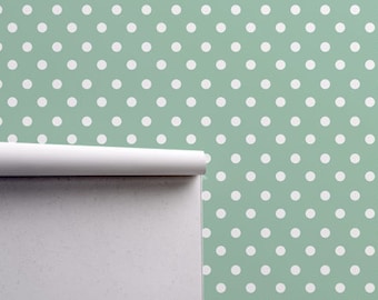 Polka dot Wallpaper Peel and stick - Renters decor - self adhesive wallpaper or traditional wallpaper - Pastel Wallpaper #44