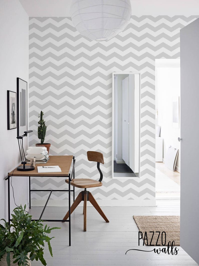 Chevron Peel and Stick Wallpaper Renters Decor Available Etsy