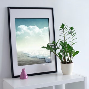 Poster autocollant Fond tropical - Mer et ciel nuageux - Art mural amovible - Poster autocollant - Décoration d'intérieur #66PM