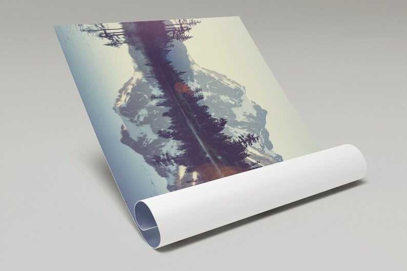 Picturesque Lake Self-Adhesive Poster Mountains In The Background Wall Art Beautiful Lakeside View Large Wall Decoration #2PM