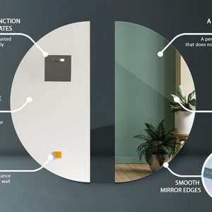 Miroir demi-cercle, miroir de maquillage, demi-miroir, miroir géométrique, miroir de salle de bain, miroir esthétique, miroir moderne, cadeau de pendaison de crémaillère image 8