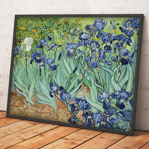 Vincent Van Gogh Póster autoadhesivo de lirios Pintura de flores al óleo Póster de despegar y pegar Decoración de pared extraíble 16PN imagen 1