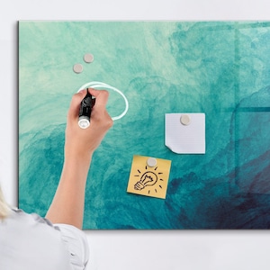 Depth Abstraction Magnetic Board, Photo Wall Display, Multicolour Memo Board, To Do List For Wall Abstraction Pattern, Marker + Sponge