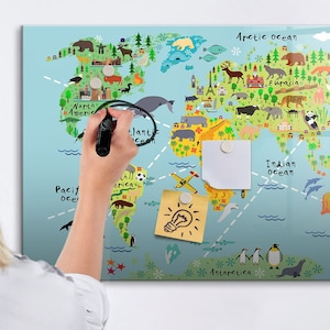 World Map Magnetic Board, Visited Countries Map, Multicolour Places You&#39;ve Been, Places You&#39;ve Been Travel Tracker, Dry Erase Marker